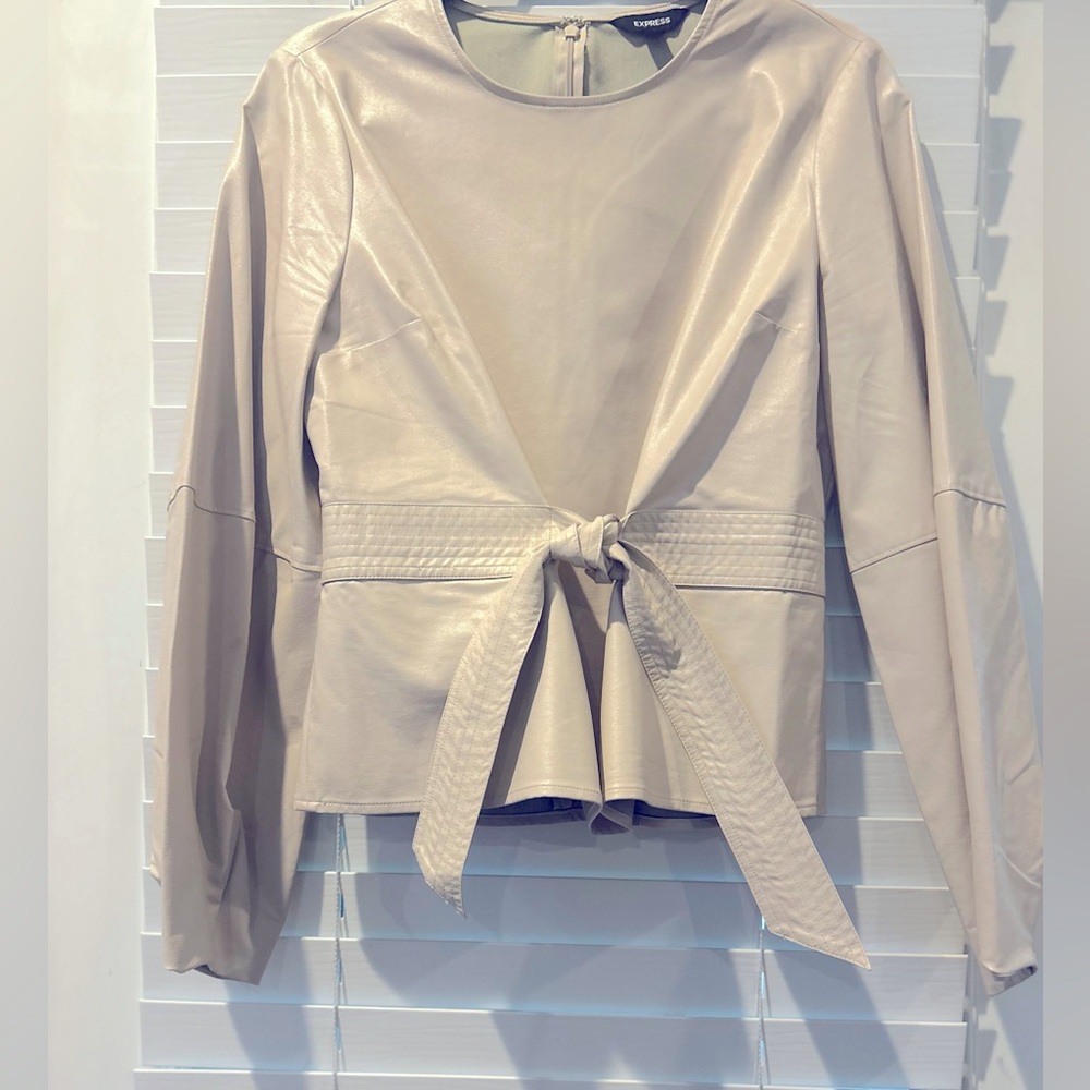 Express Vegan Leather Blouse!!!